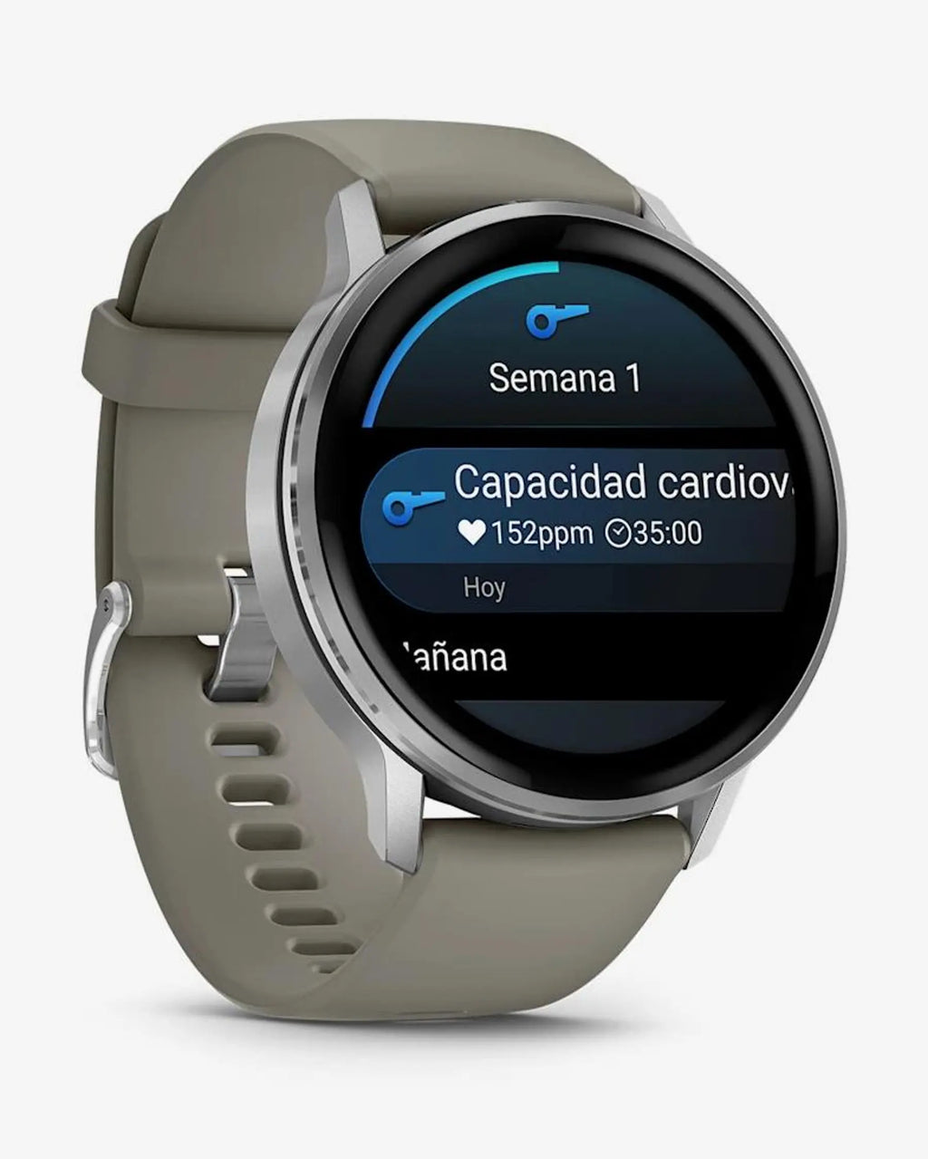 Garmin Venu 4 – 45 mm Silber mit grauem Armband