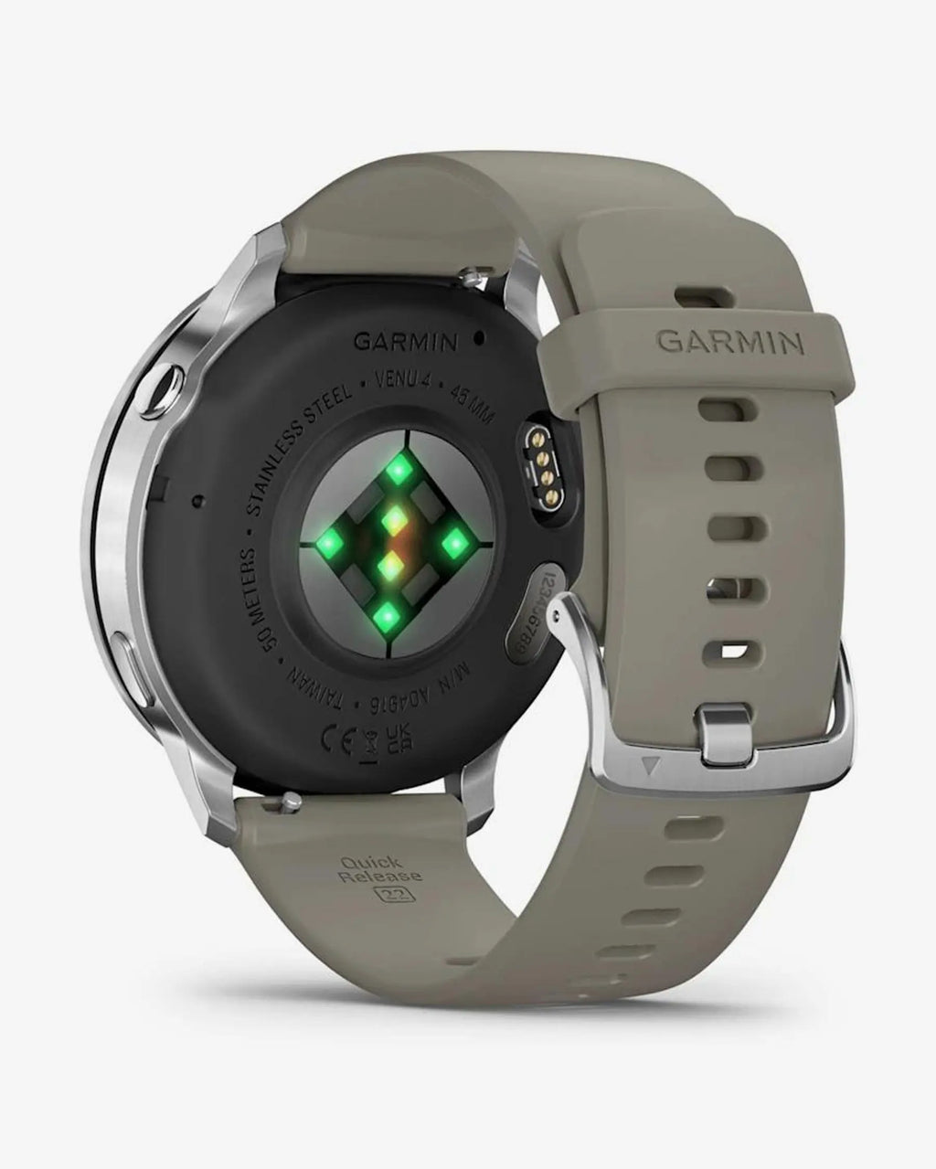 Garmin Venu 4 – 45 mm Silber mit grauem Armband