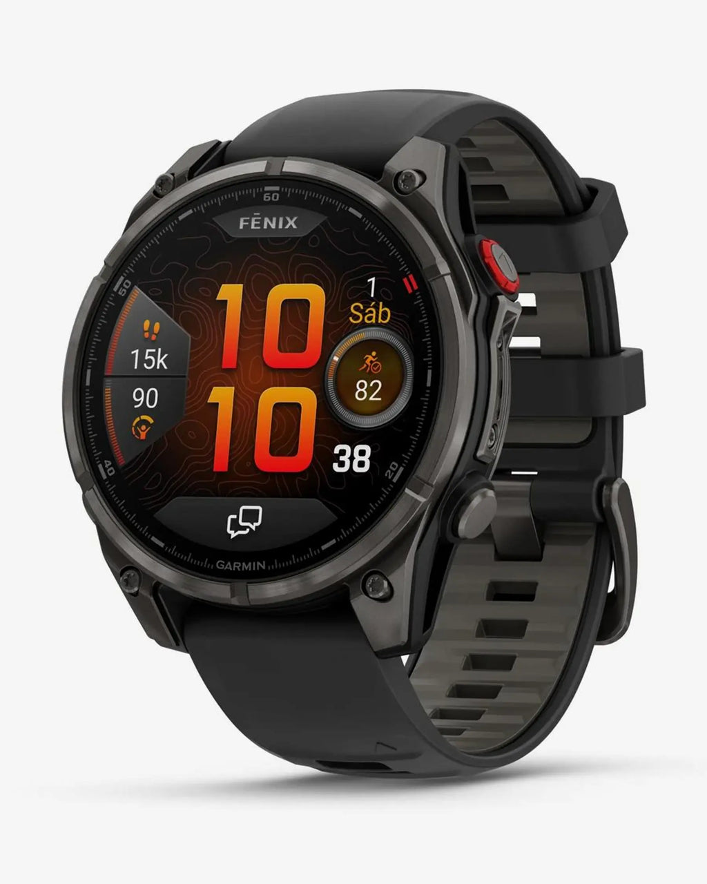 Garmin Fenix 8 Pro AMOLED Saphirglas 47 mm, Titan, Carbon Grau, Schwarzes Armband