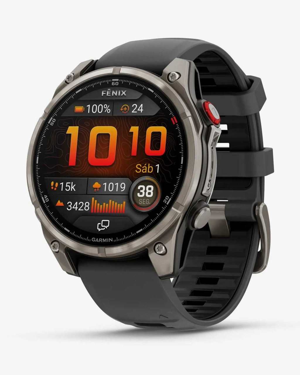 Garmin Fenix 8 Pro AMOLED Saphirglas 47 mm, Titangrau, Silber, Schwarz, Graues Armband