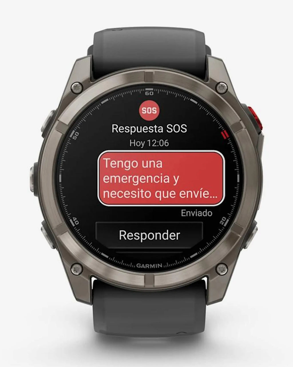 Garmin Fenix 8 Pro AMOLED Saphir 51 mm in Titangrau-Silber mit schwarz-grauem Armband