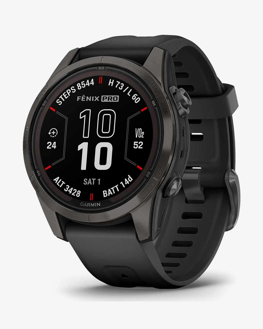 Garmin Fenix 7S Pro Saphir Solar Titan Carbon Grau Schwarzes Armband
