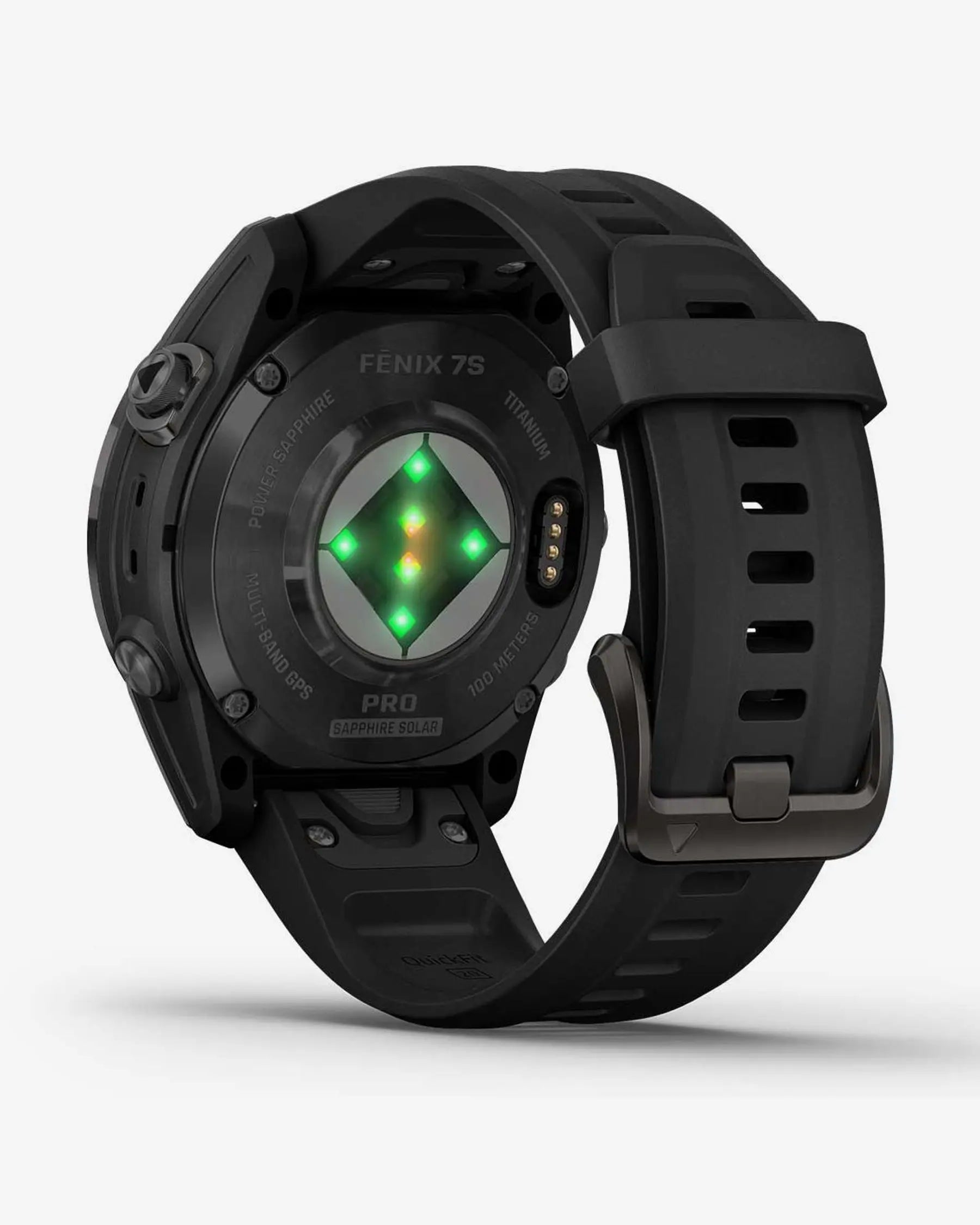 Garmin Fenix 7S Pro Saphir Solar Titan Carbon Grau Schwarzes Armband
