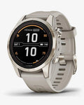 Garmin Fenix 7S Pro Sapphire Solar Gold mit beigem Armband