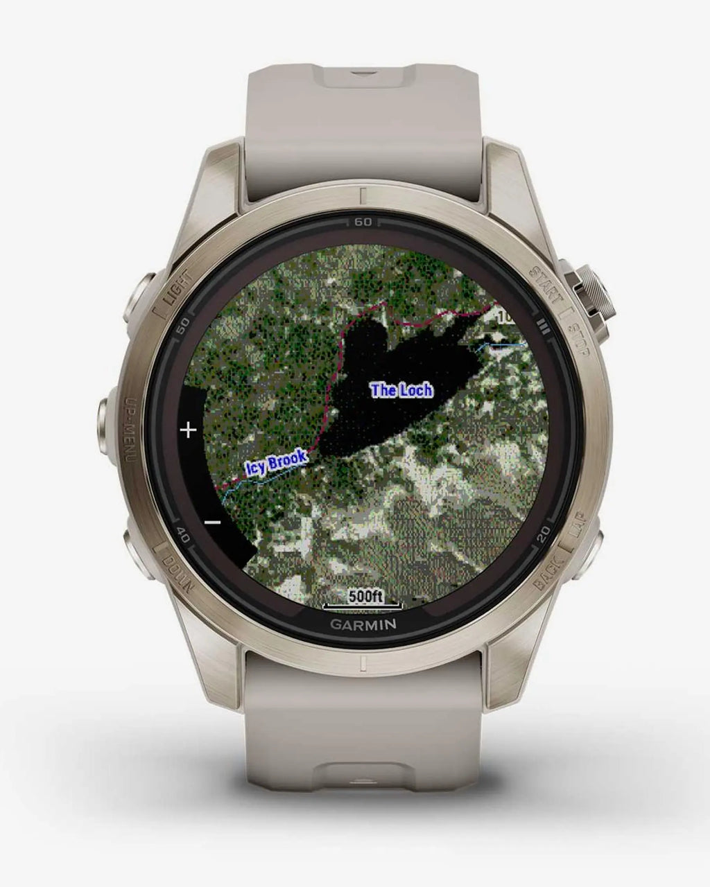 Garmin Fenix 7S Pro Sapphire Solar Gold mit beigem Armband