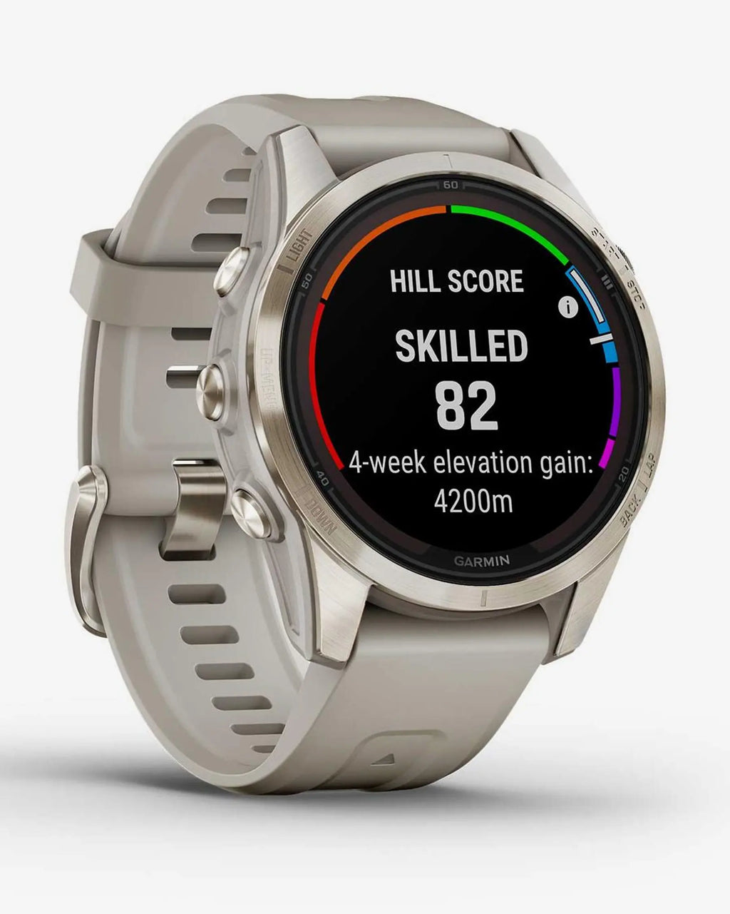 Garmin Fenix 7S Pro Sapphire Solar Gold mit beigem Armband