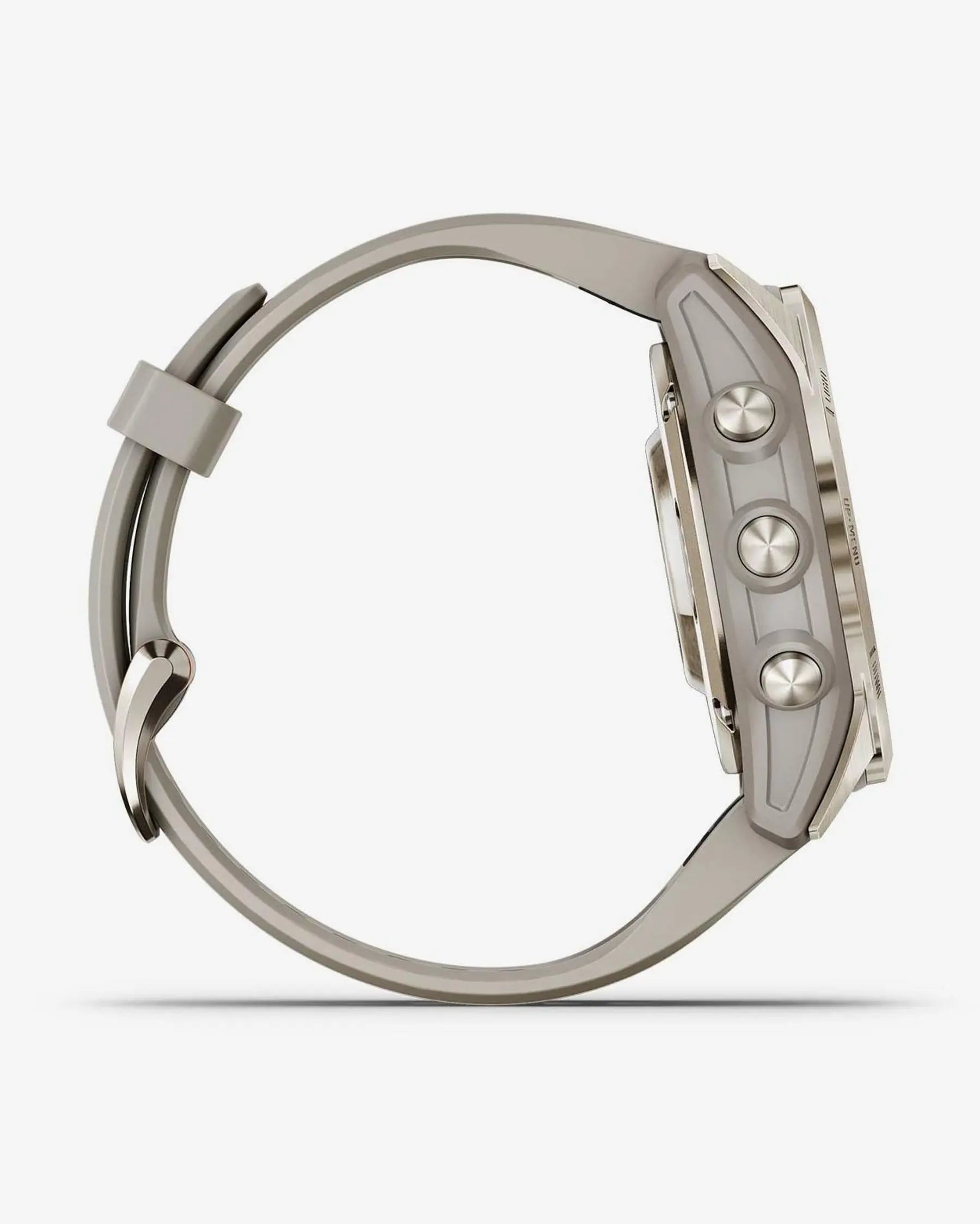 Garmin Fenix 7S Pro Sapphire Solar Gold mit beigem Armband