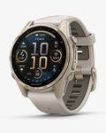 Garmin Fenix 8 AMOLED Saphirglas 43 mm Gold mit beigem Armband
