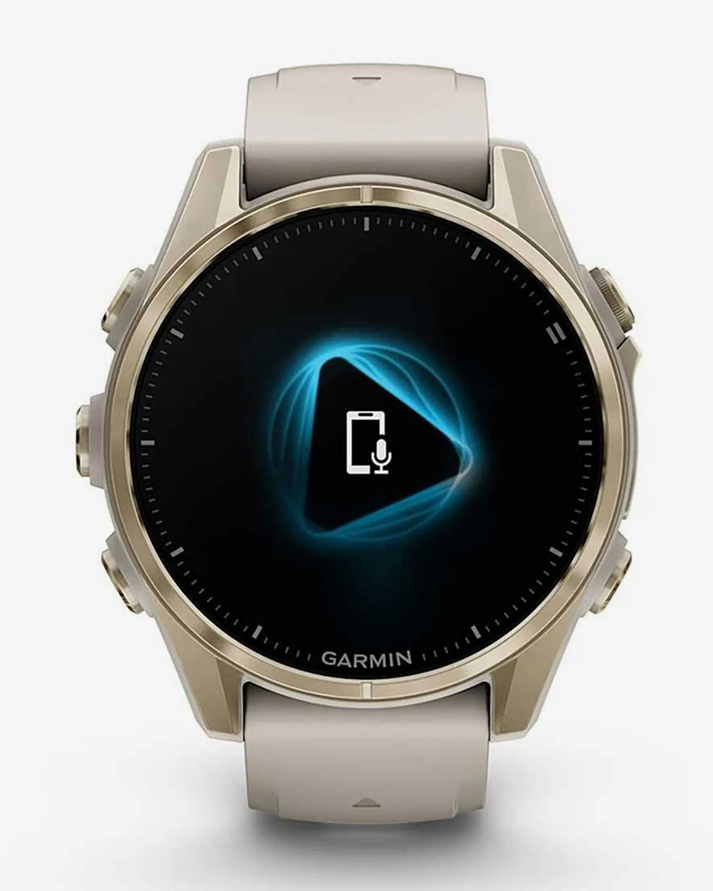 Garmin Fenix 8 AMOLED Saphirglas 43 mm Gold mit beigem Armband