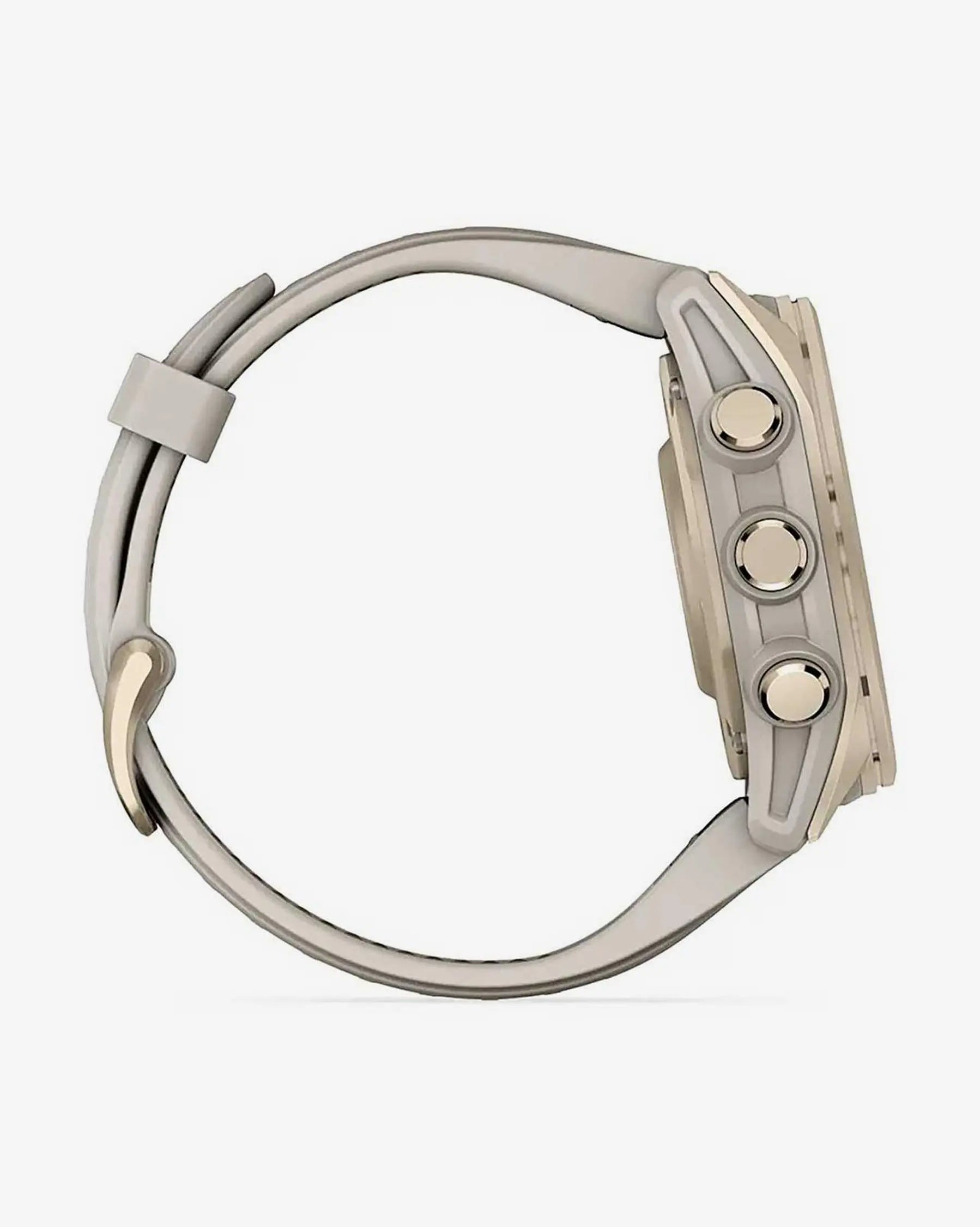 Garmin Fenix 8 AMOLED Saphirglas 43 mm Gold mit beigem Armband