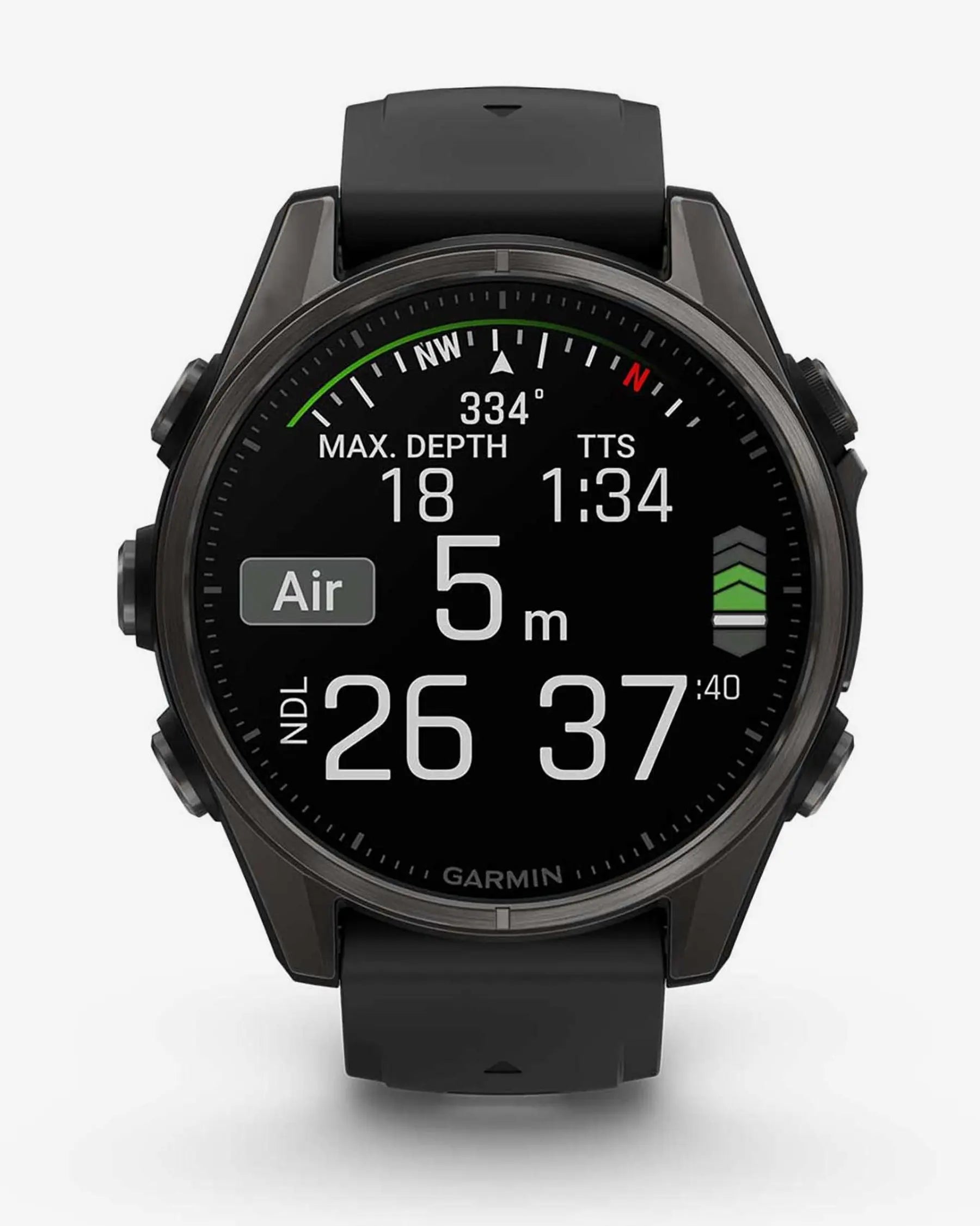 Garmin Fenix 8 AMOLED Saphirglas 43 mm Titan Carbon Grau Schwarzes Armband
