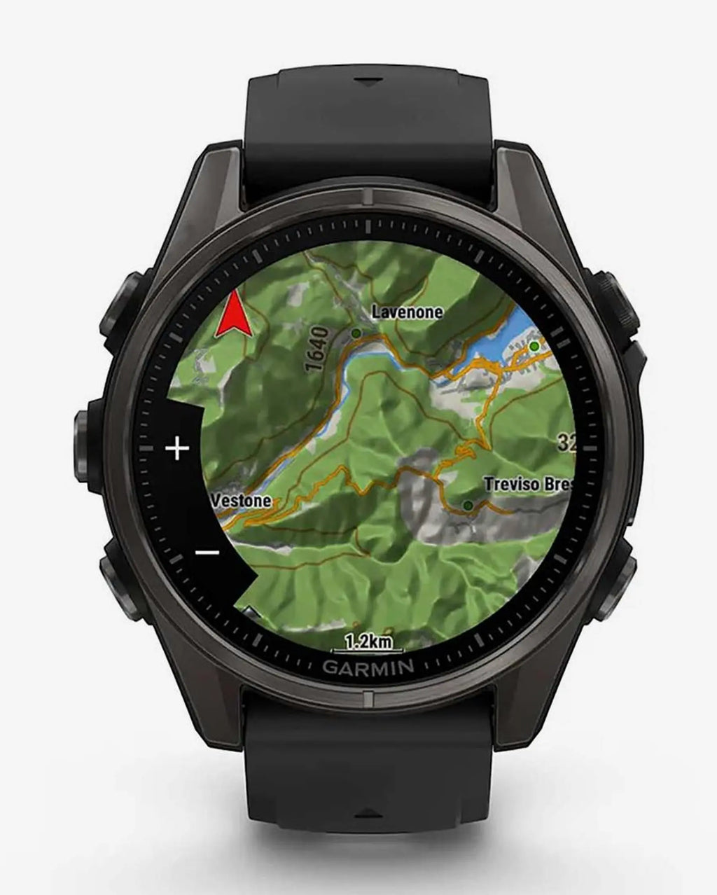Garmin Fenix 8 AMOLED Saphirglas 43 mm Titan Carbon Grau Schwarzes Armband