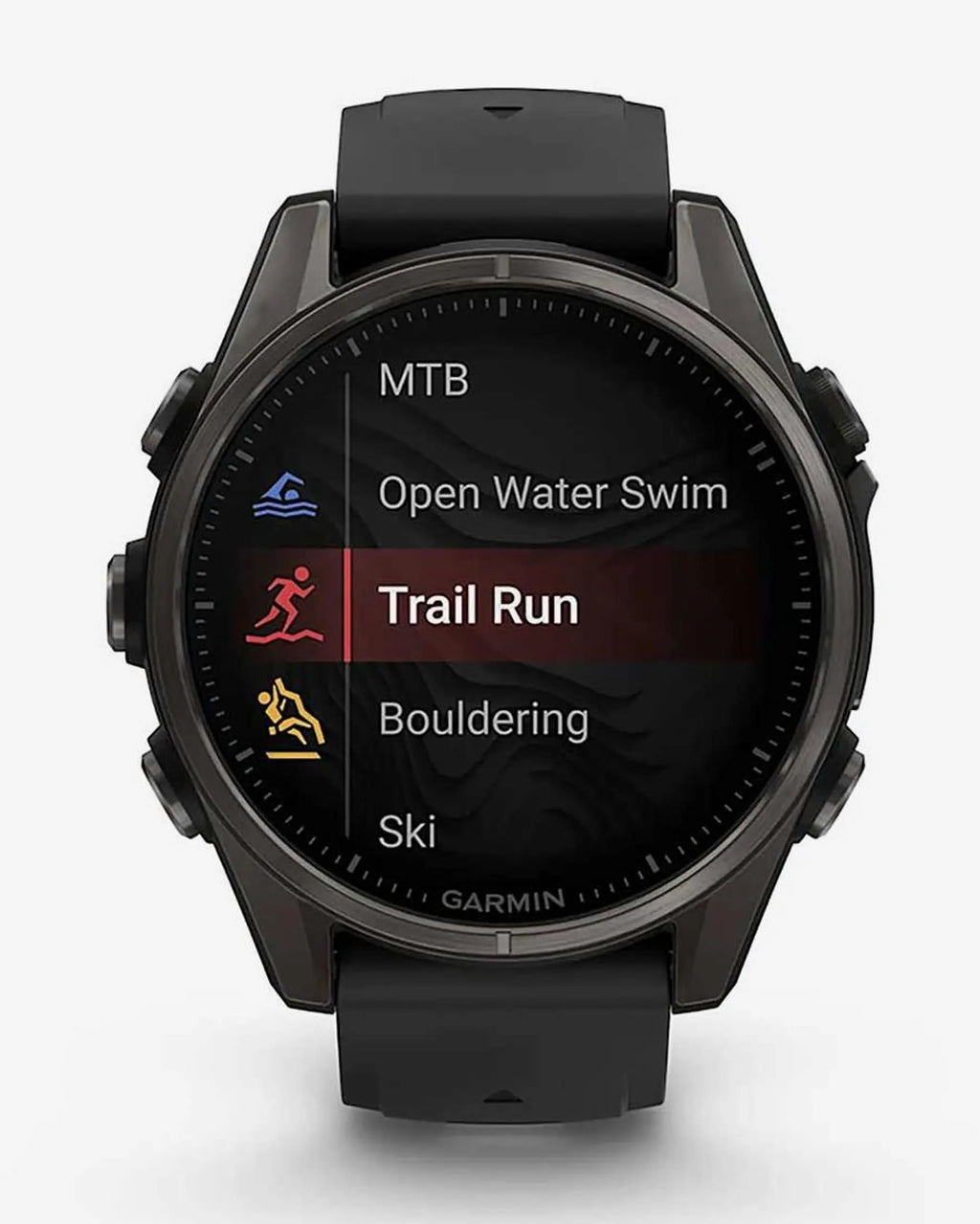 Garmin Fenix 8 AMOLED Saphirglas 43 mm Titan Carbon Grau Schwarzes Armband