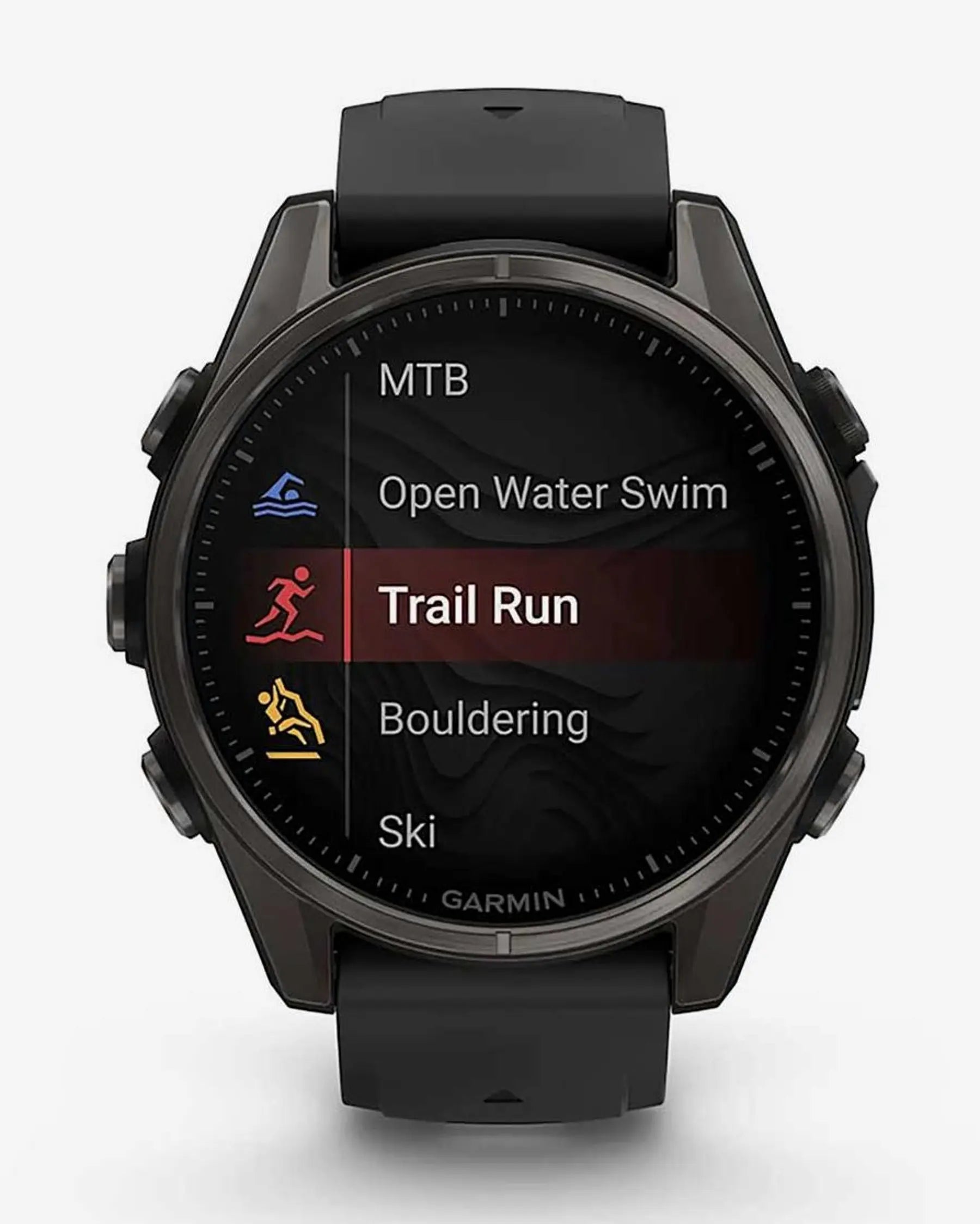 Garmin Fenix 8 AMOLED Saphirglas 43 mm Titan Carbon Grau Schwarzes Armband