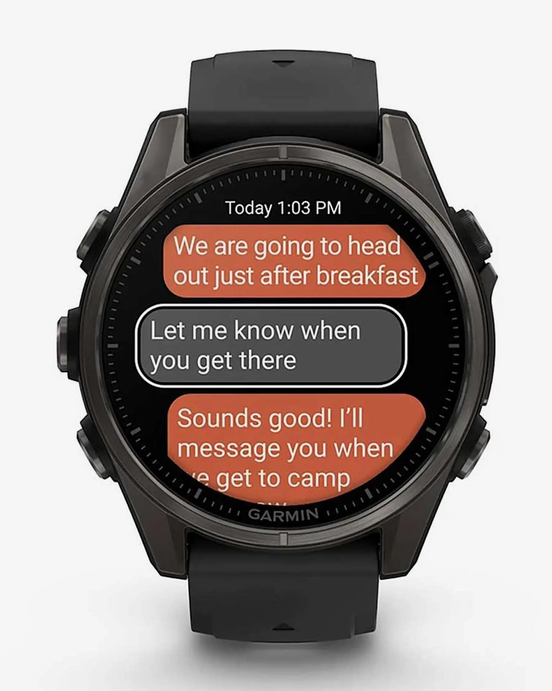 Garmin Fenix 8 AMOLED Saphirglas 43 mm Titan Carbon Grau Schwarzes Armband