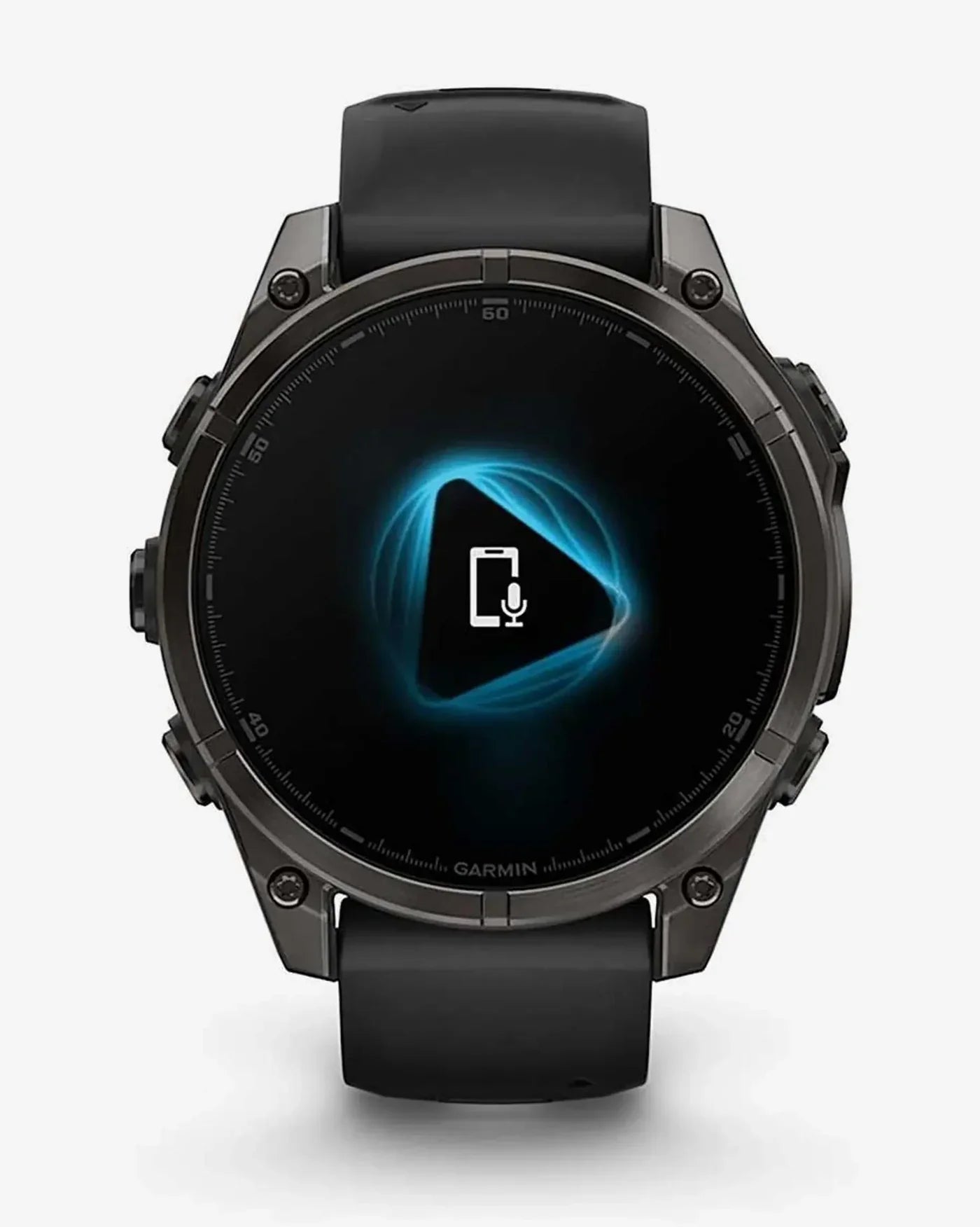 Garmin Fenix 8 AMOLED Saphir 47 mm Titanium Carbon Grau Schwarzes Armband