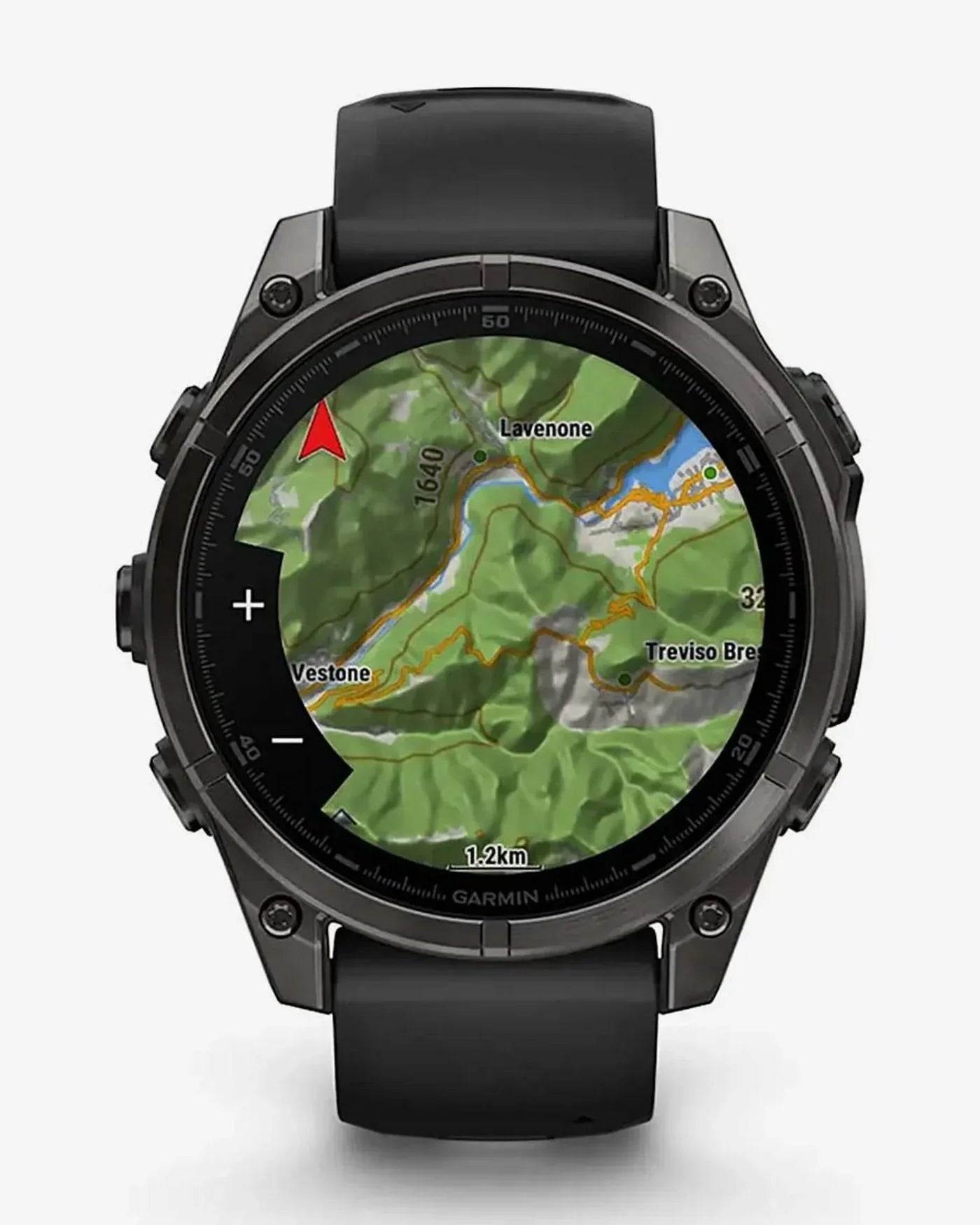 Garmin Fenix 8 AMOLED Saphir 47 mm Titanium Carbon Grau Schwarzes Armband