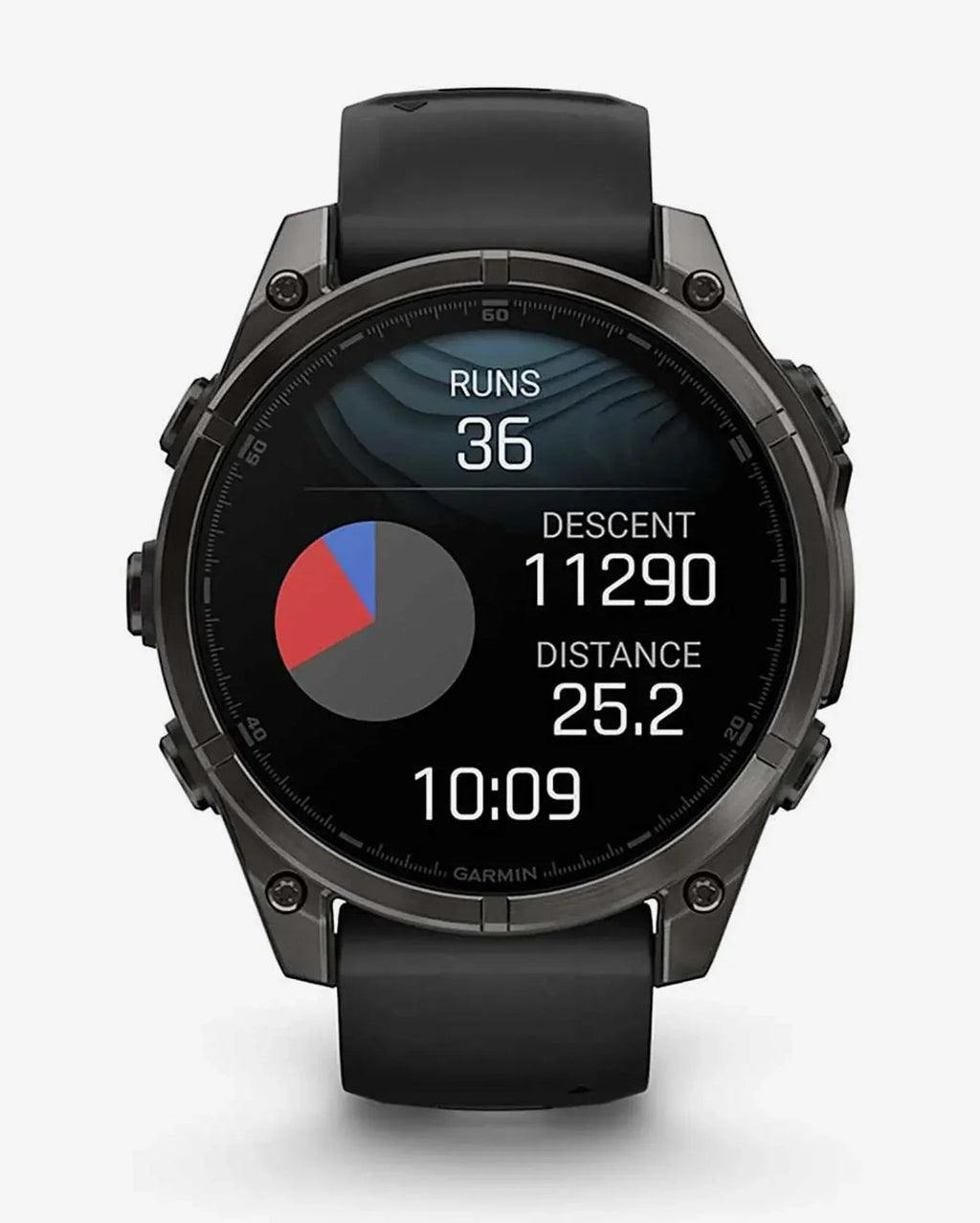 Garmin Fenix 8 AMOLED Saphir 47 mm Titanium Carbon Grau Schwarzes Armband