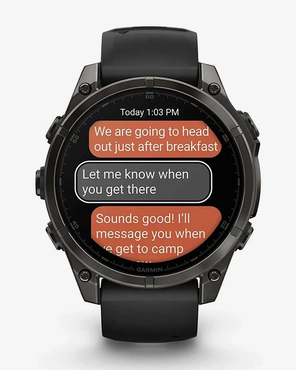 Garmin Fenix 8 AMOLED Saphir 47 mm Titanium Carbon Grau Schwarzes Armband