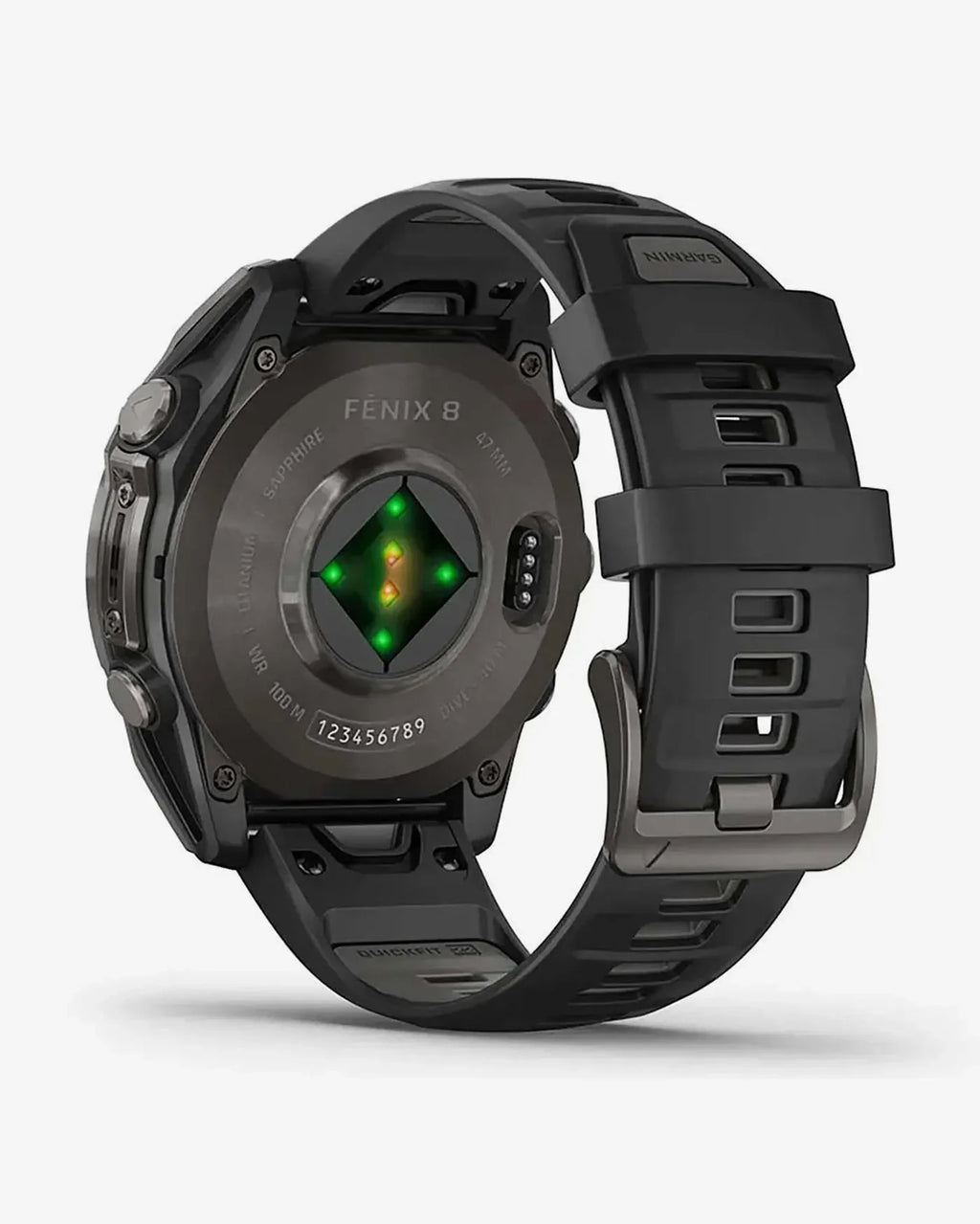 Garmin Fenix 8 AMOLED Saphir 47 mm Titanium Carbon Grau Schwarzes Armband