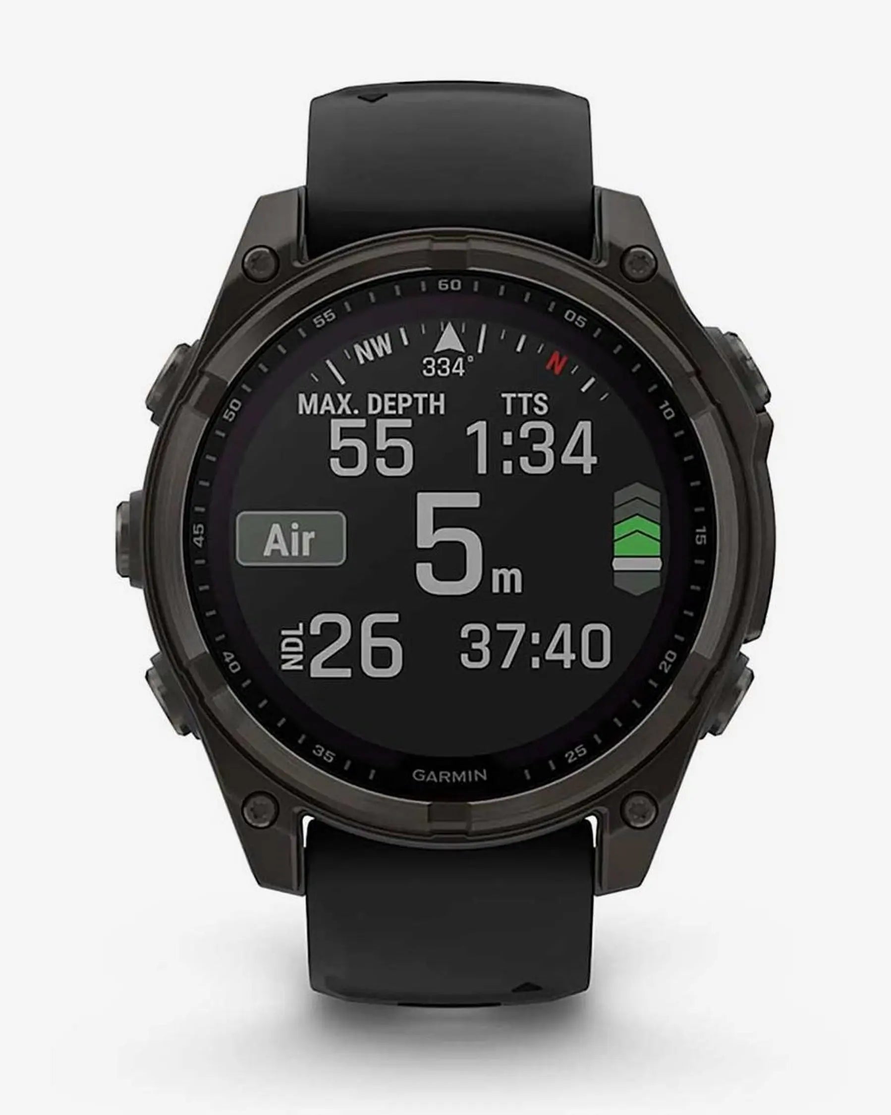 Garmin Fenix 8 Sapphire Solar 47 mm Titan Carbon Grau Schwarzes Armband