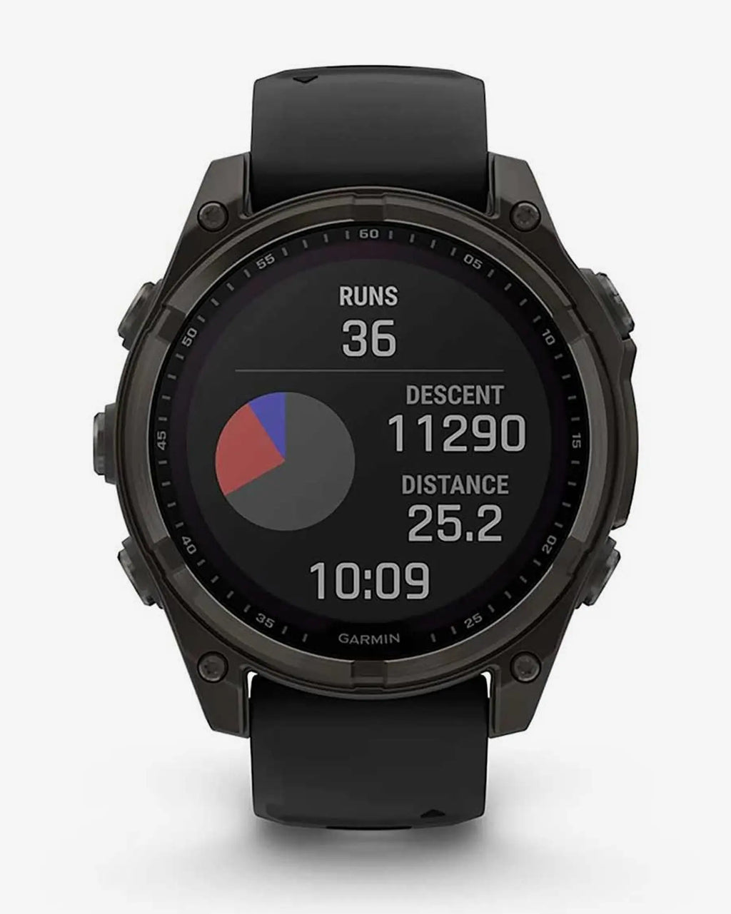 Garmin Fenix 8 Sapphire Solar 47 mm Titan Carbon Grau Schwarzes Armband
