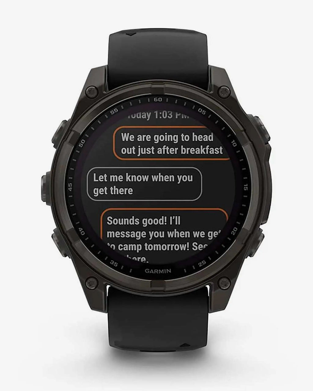 Garmin Fenix 8 Sapphire Solar 47 mm Titan Carbon Grau Schwarzes Armband