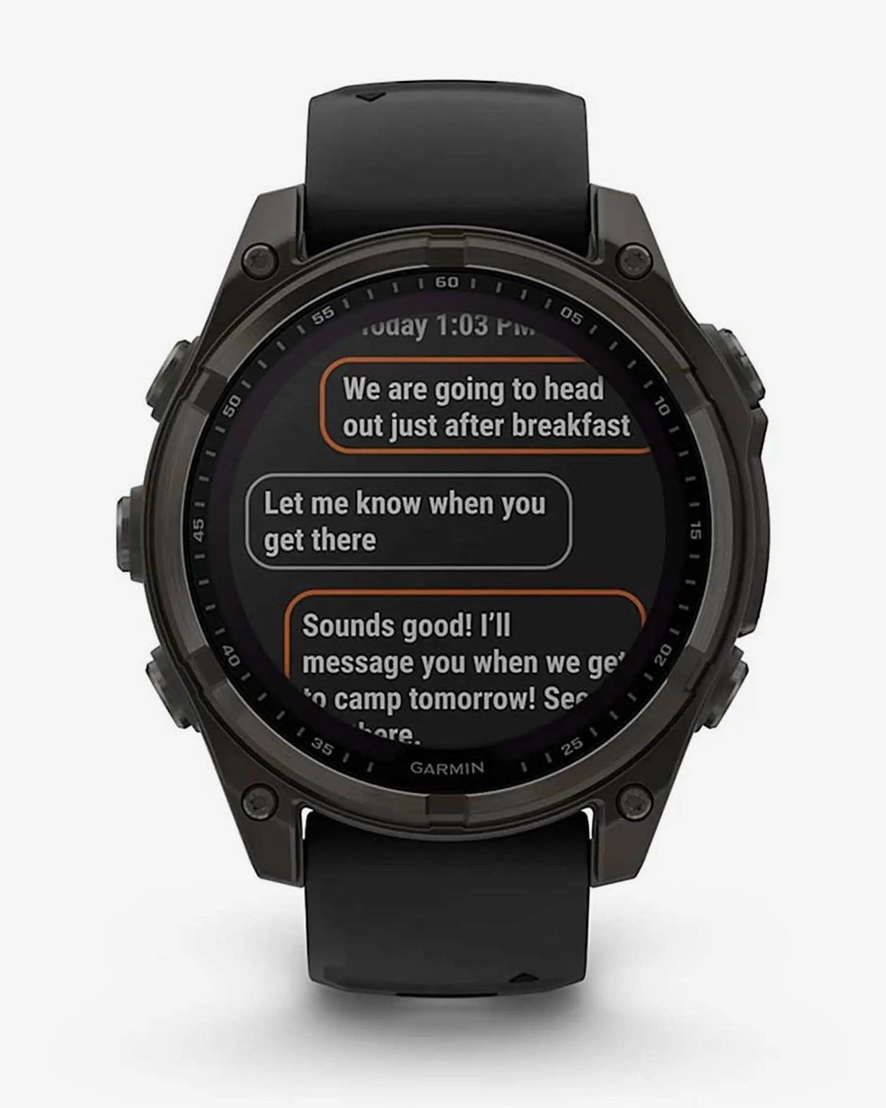 Garmin Fenix 8 Sapphire Solar 47 mm Titan Carbon Grau Schwarzes Armband