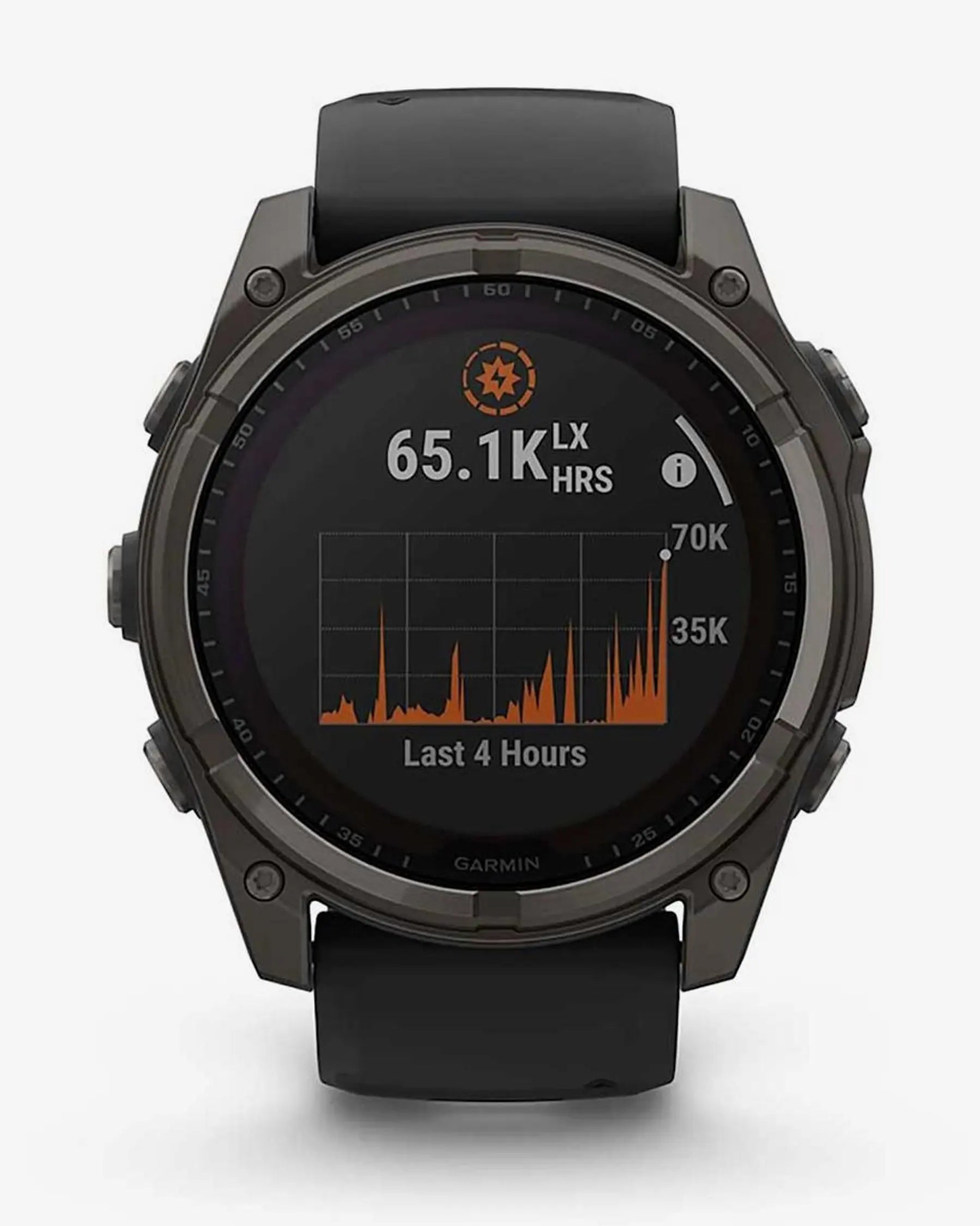 Garmin Fenix 8 Sapphire Solar 51 mm Titan Carbon Grau Schwarzes Armband