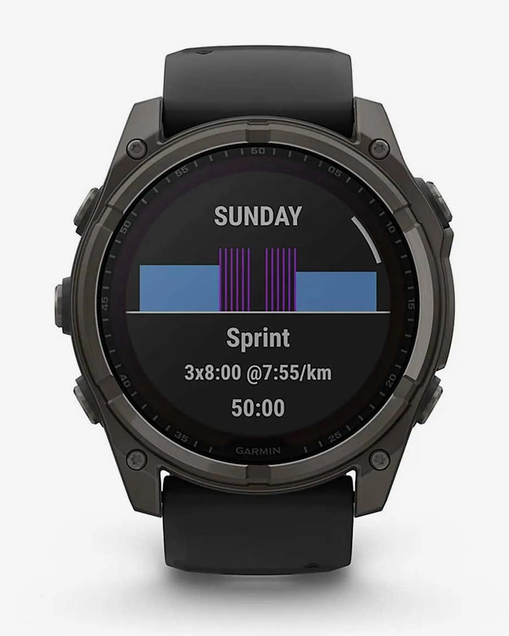 Garmin Fenix 8 Sapphire Solar 51 mm Titan Carbon Grau Schwarzes Armband