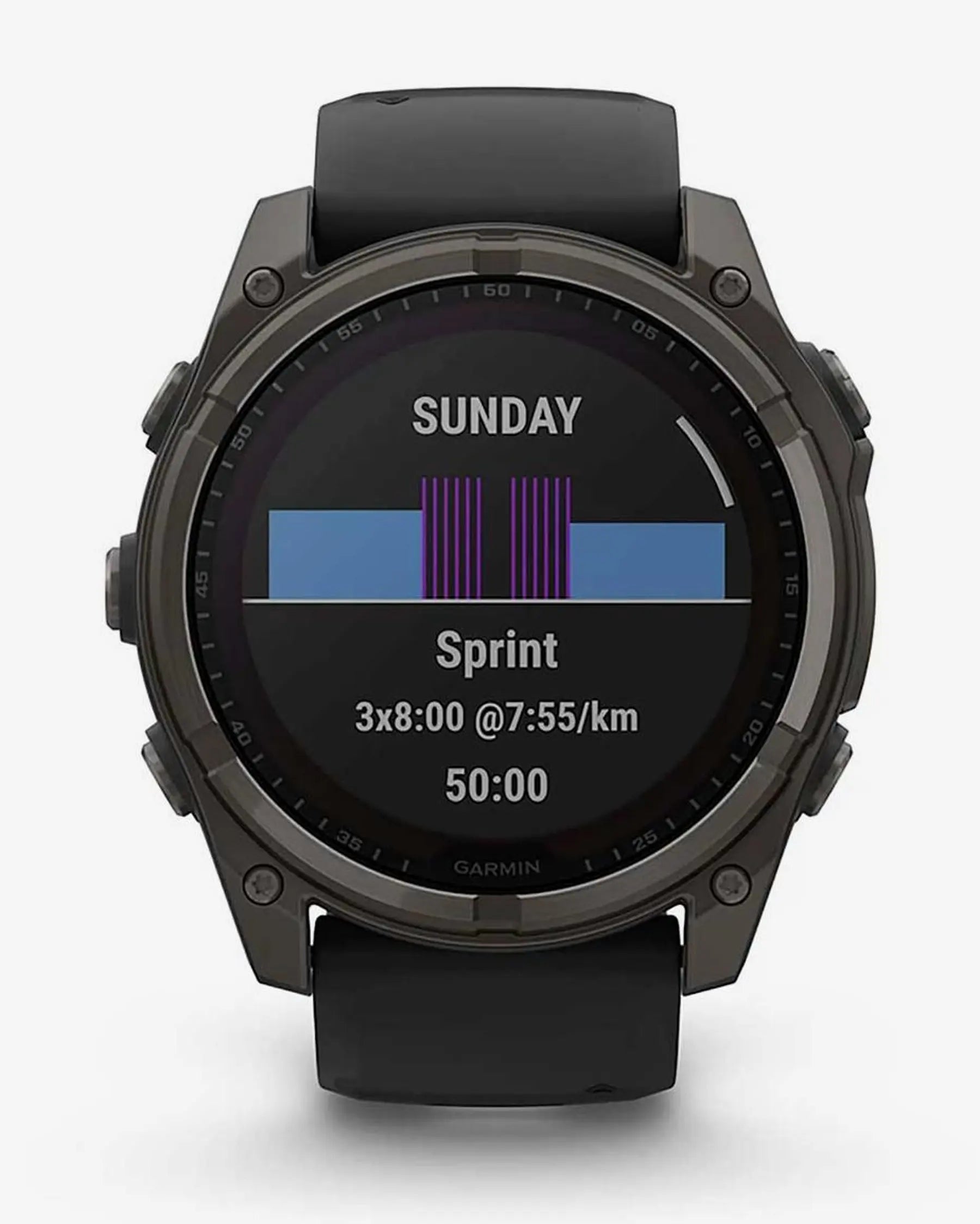 Garmin Fenix 8 Sapphire Solar 51 mm Titan Carbon Grau Schwarzes Armband