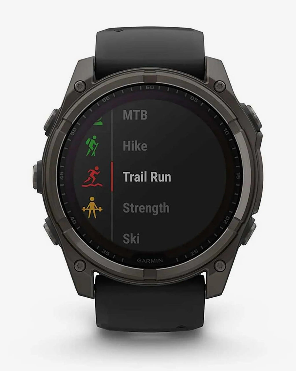 Garmin Fenix 8 Sapphire Solar 51 mm Titan Carbon Grau Schwarzes Armband