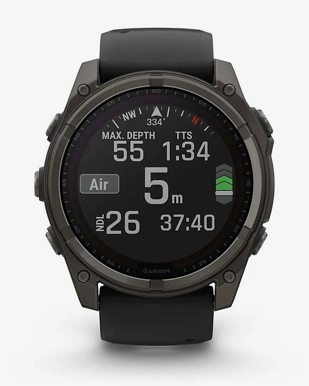 Garmin Fenix 8 Sapphire Solar 51 mm Titan Carbon Grau Schwarzes Armband