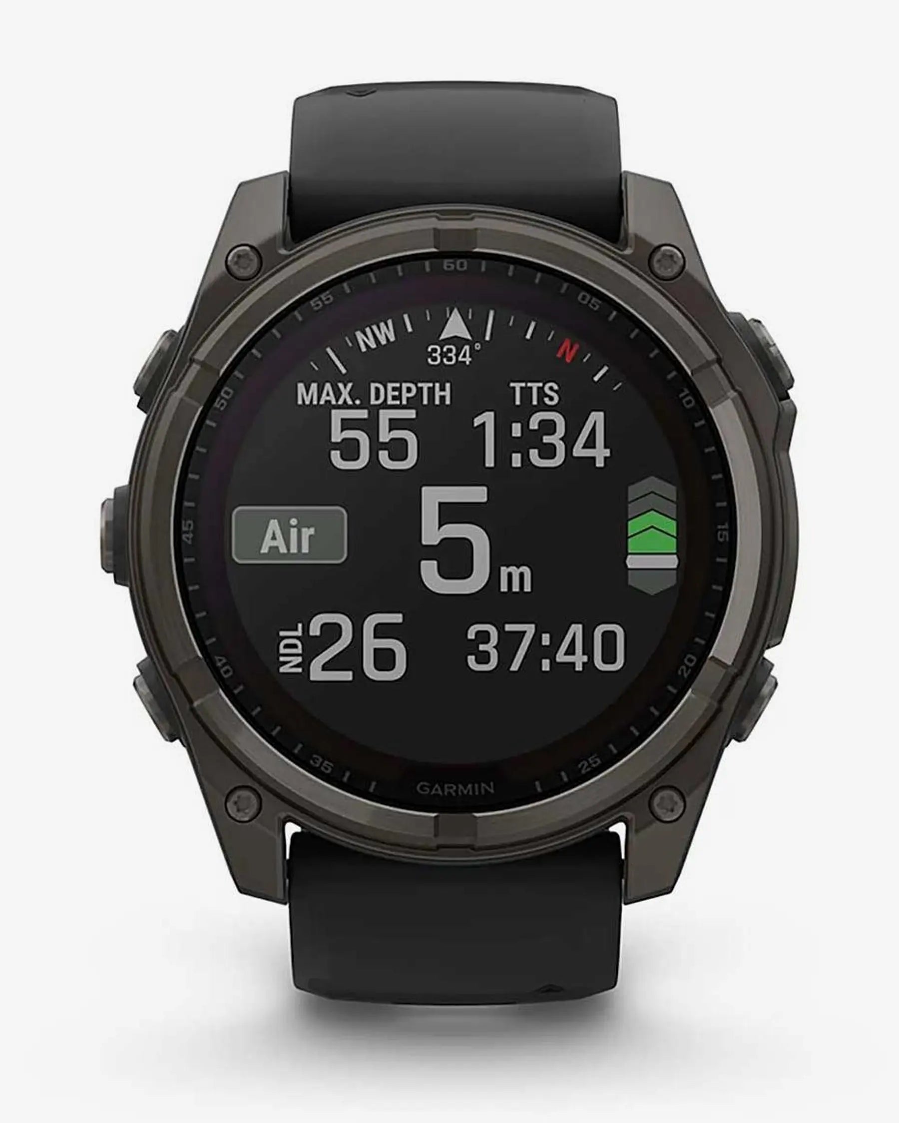 Garmin Fenix 8 Sapphire Solar 51 mm Titan Carbon Grau Schwarzes Armband