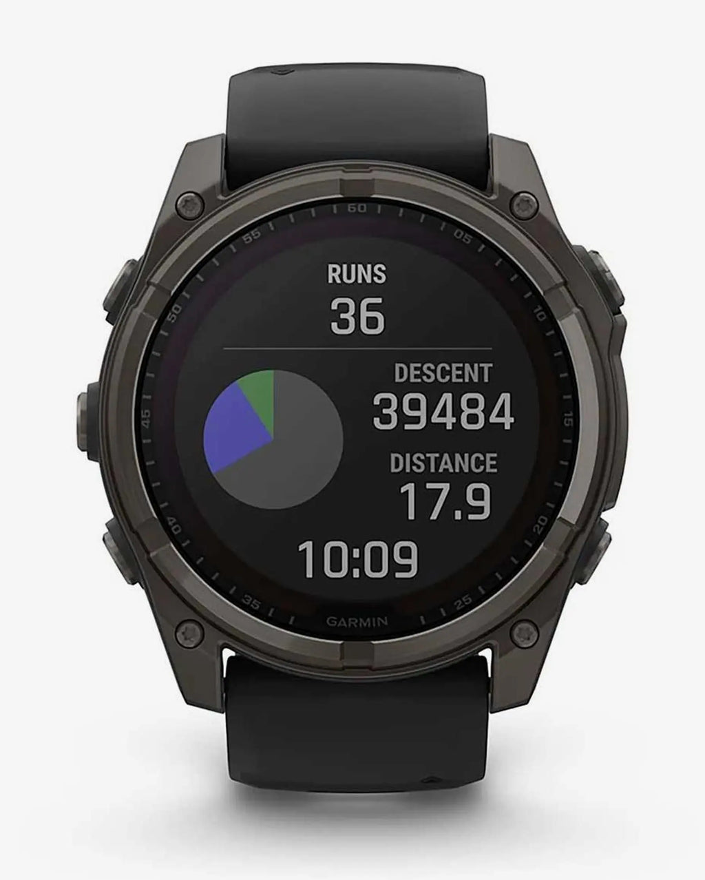 Garmin Fenix 8 Sapphire Solar 51 mm Titan Carbon Grau Schwarzes Armband