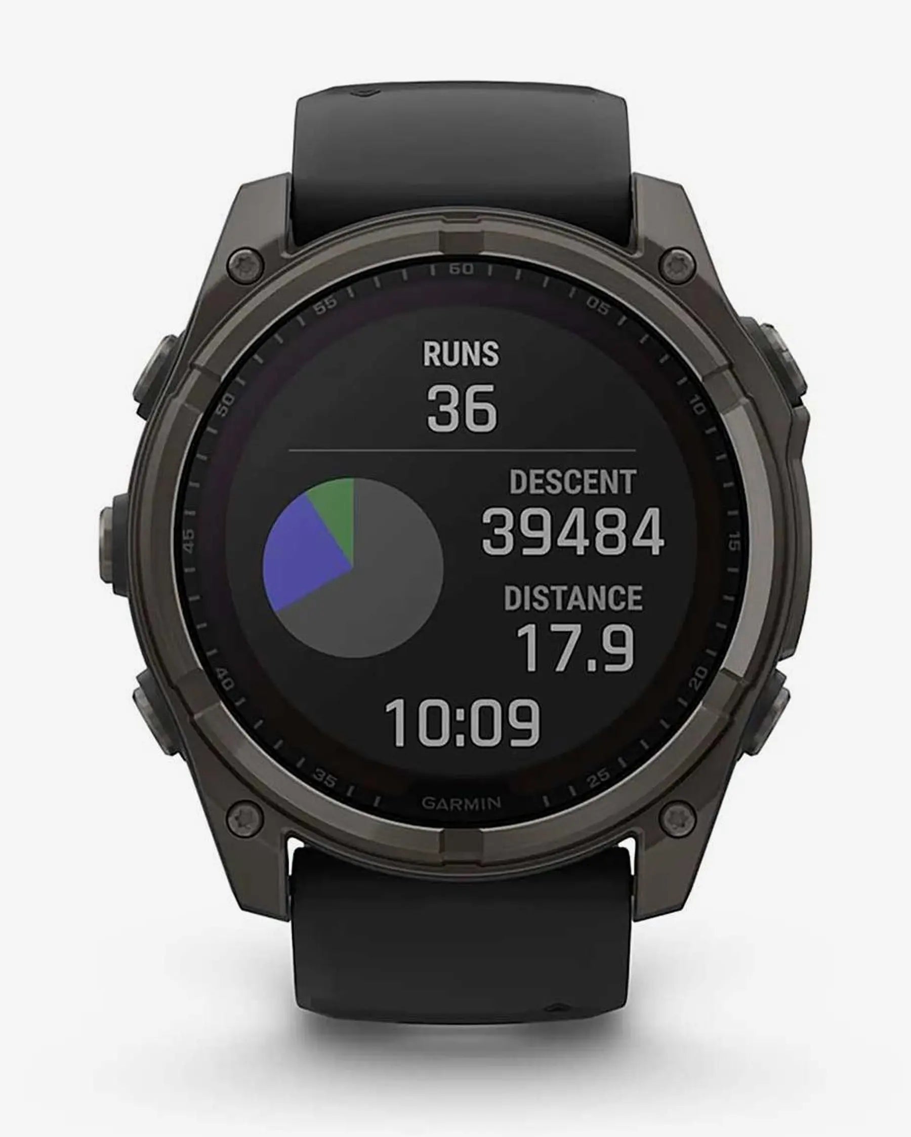 Garmin Fenix 8 Sapphire Solar 51 mm Titan Carbon Grau Schwarzes Armband