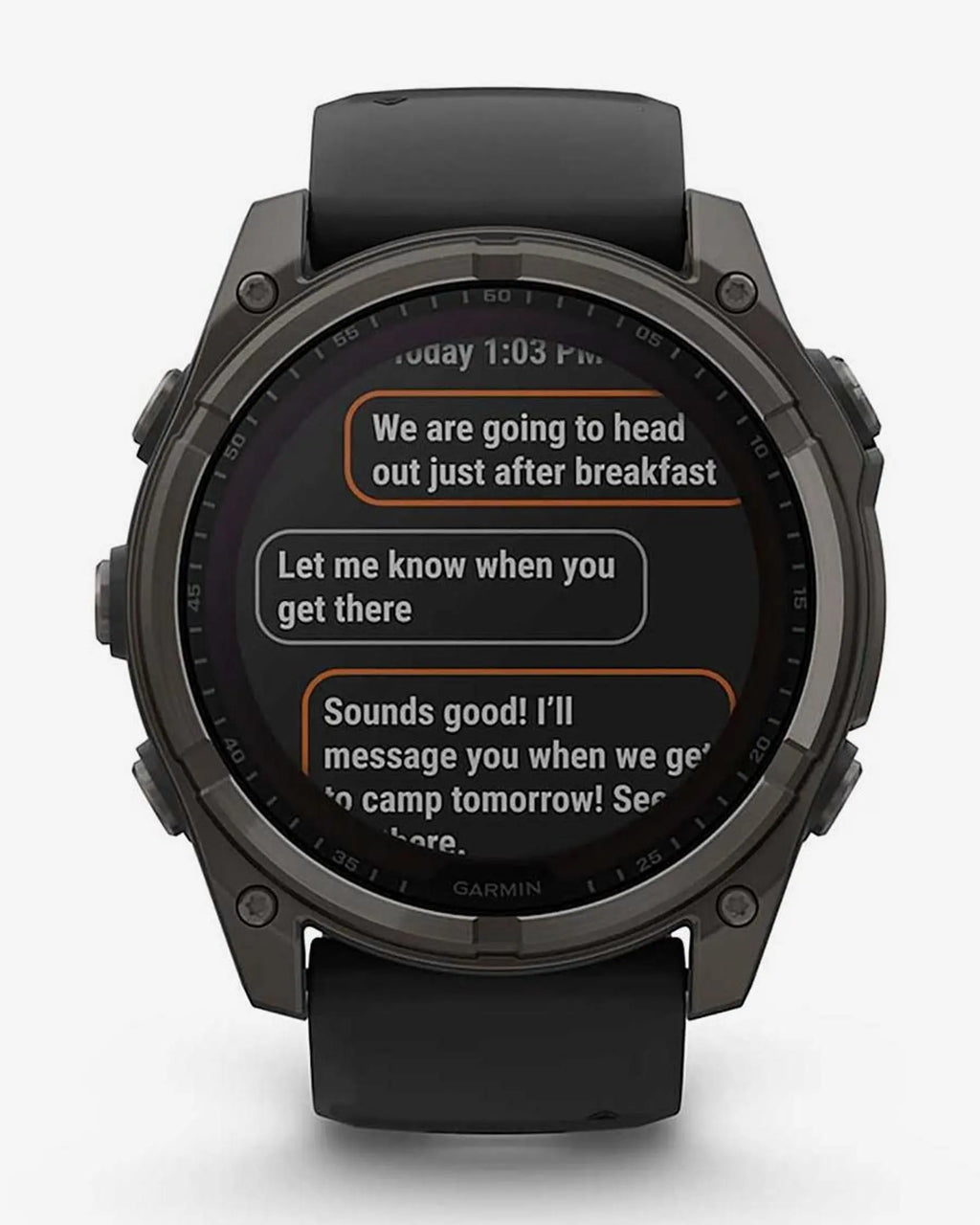Garmin Fenix 8 Sapphire Solar 51 mm Titan Carbon Grau Schwarzes Armband