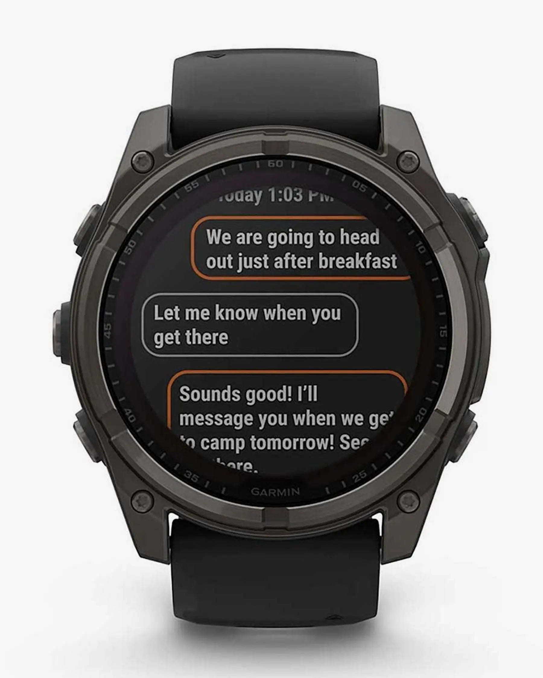 Garmin Fenix 8 Sapphire Solar 51 mm Titan Carbon Grau Schwarzes Armband