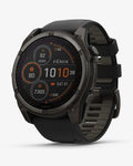 Garmin Fenix 8 Sapphire Solar 51 mm Titan Carbon Grau Schwarzes Armband