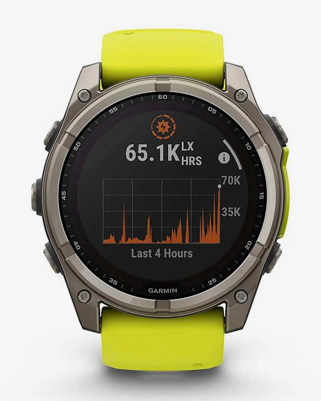 Garmin Fenix 8 Sapphire Solar 51 mm, Titangrau mit gelbem Armband