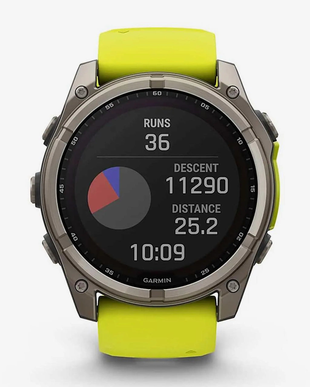 Garmin Fenix 8 Sapphire Solar 51 mm, Titangrau mit gelbem Armband