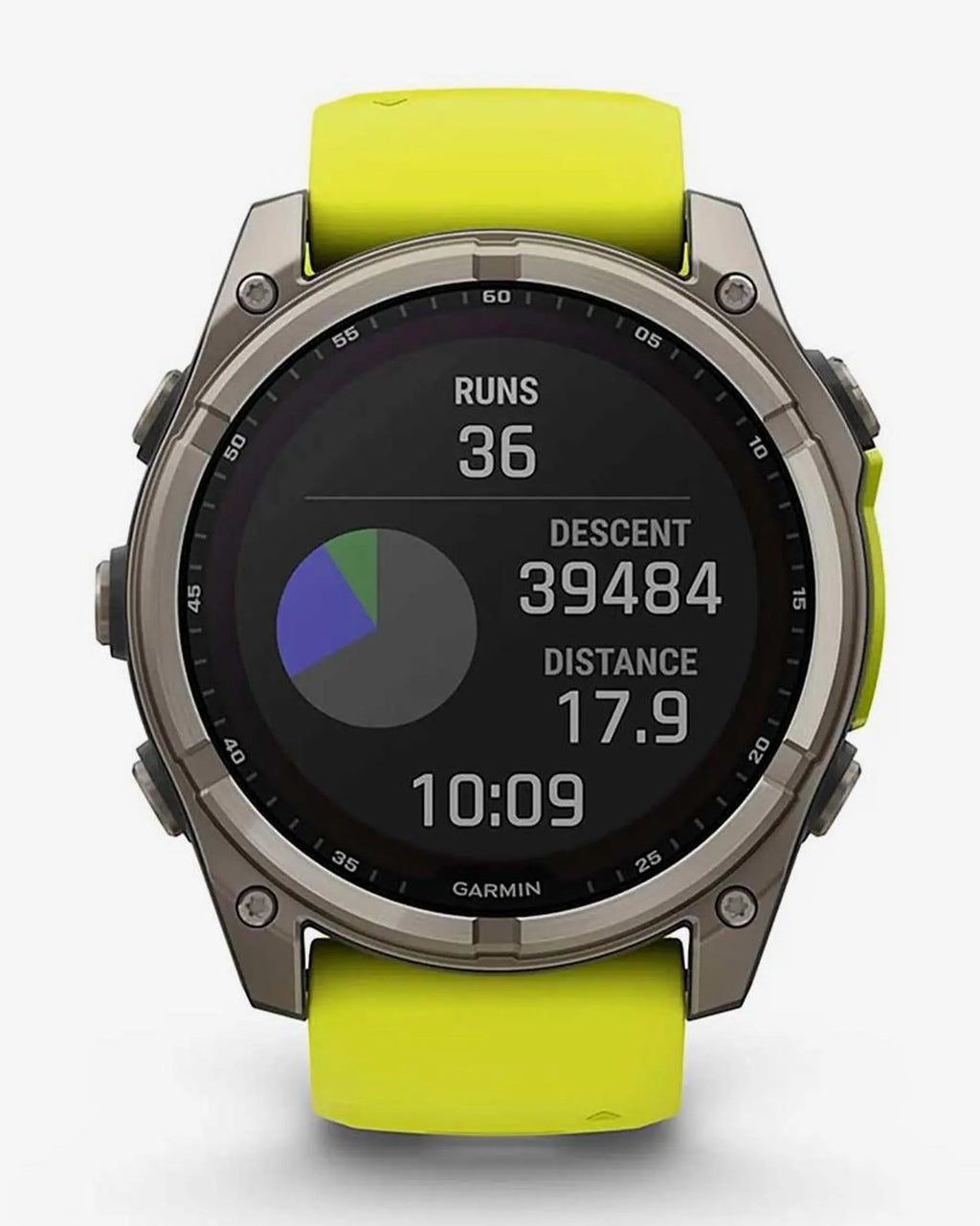 Garmin Fenix 8 Sapphire Solar 51 mm, Titangrau mit gelbem Armband