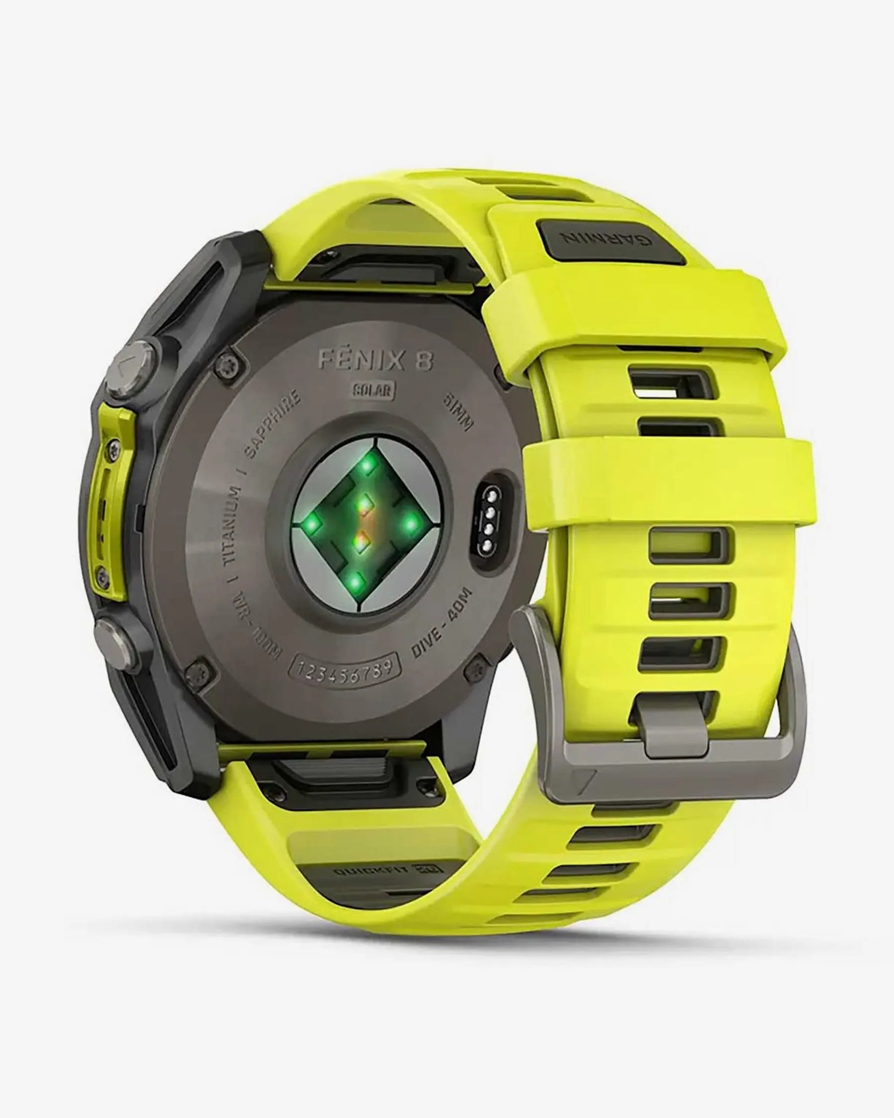 Garmin Fenix 8 Sapphire Solar 51 mm, Titangrau mit gelbem Armband