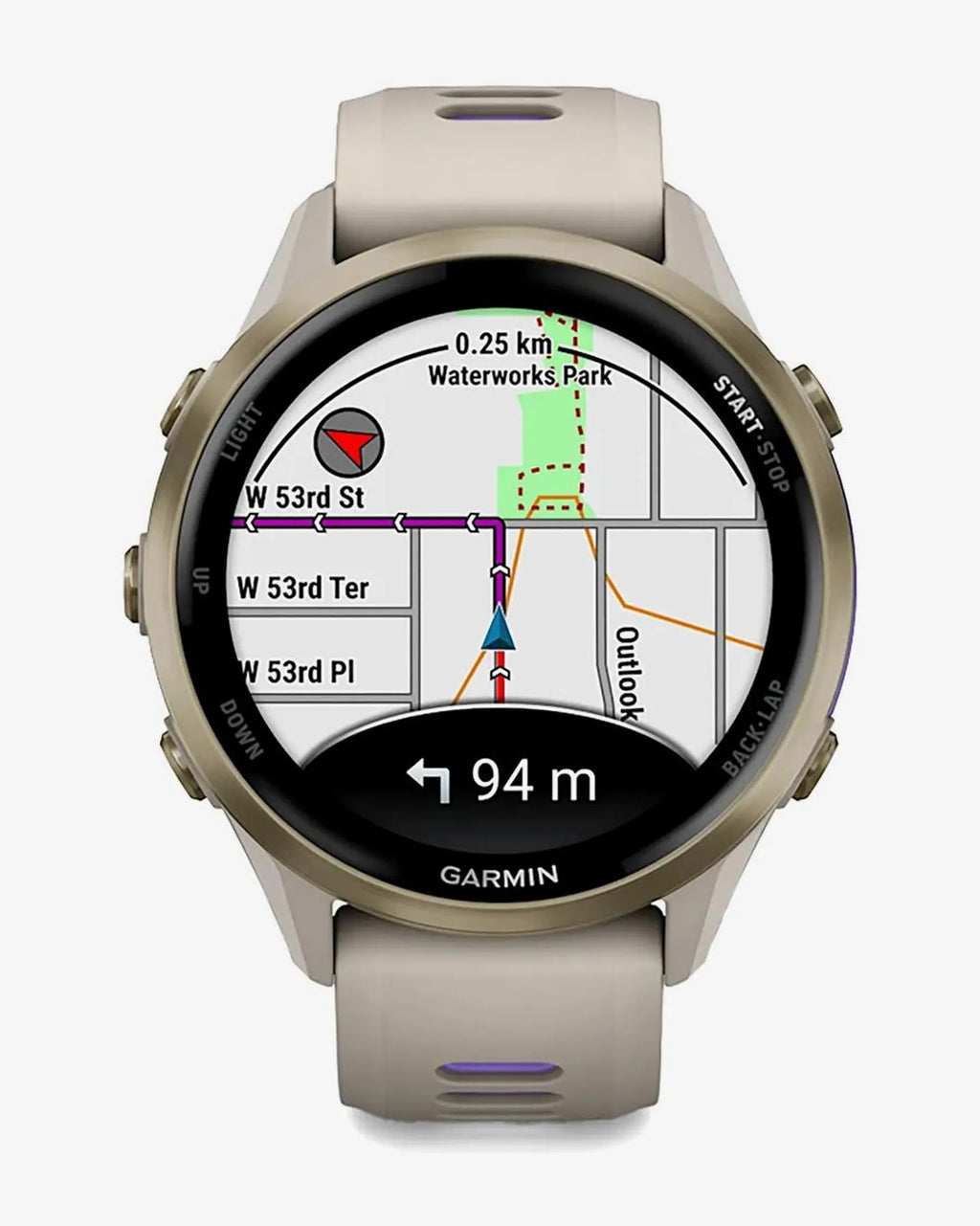Garmin Forerunner 970 (Grau) mit grau-lila Armband