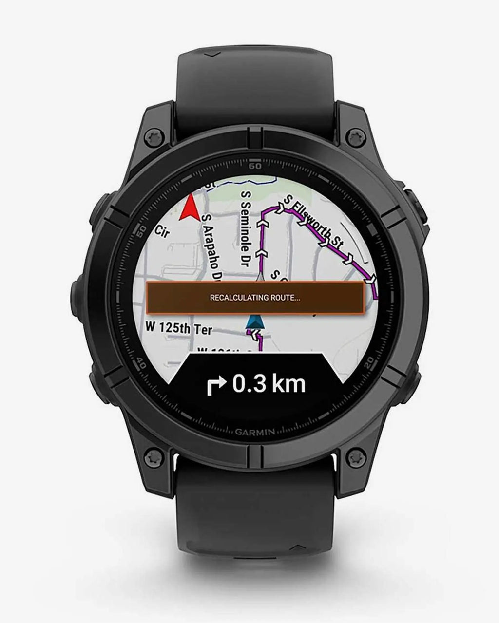 Garmin Fenix E, Edelstahl, 47 mm, Schiefergrau, schwarzes Armband