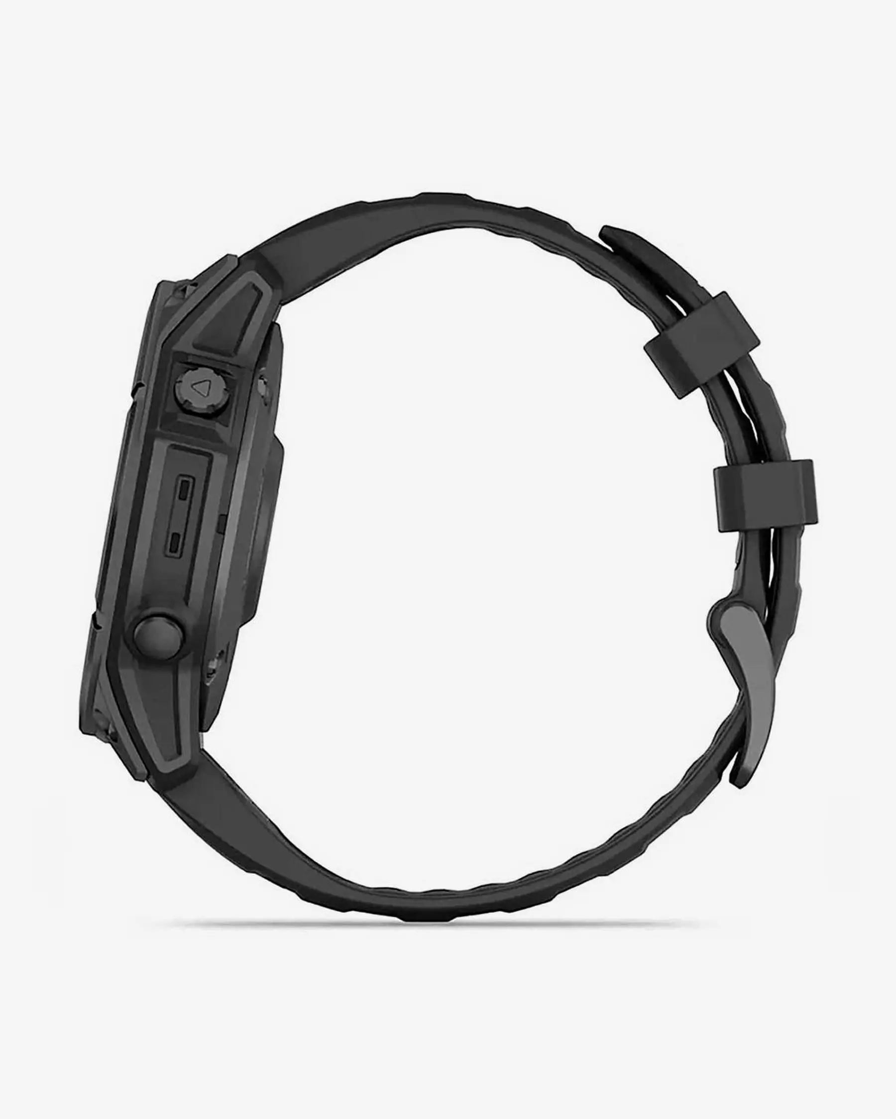 Garmin Fenix E, Edelstahl, 47 mm, Schiefergrau, schwarzes Armband