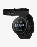 Suunto Vertical Solar in tiefschwarzem Stahl + Suunto Smart Herzfrequenzsensor in Schwarz